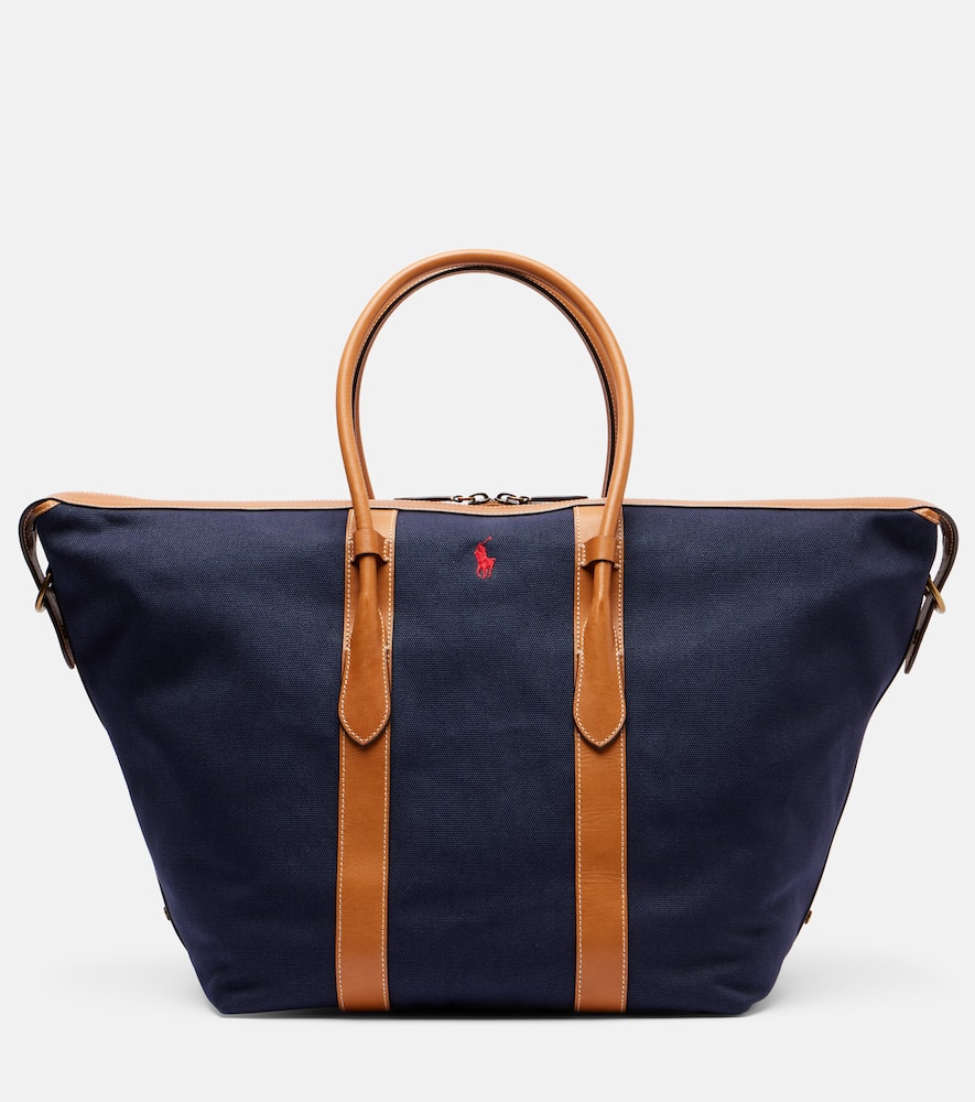 Classic XL leather-trimmed canvas tote bag