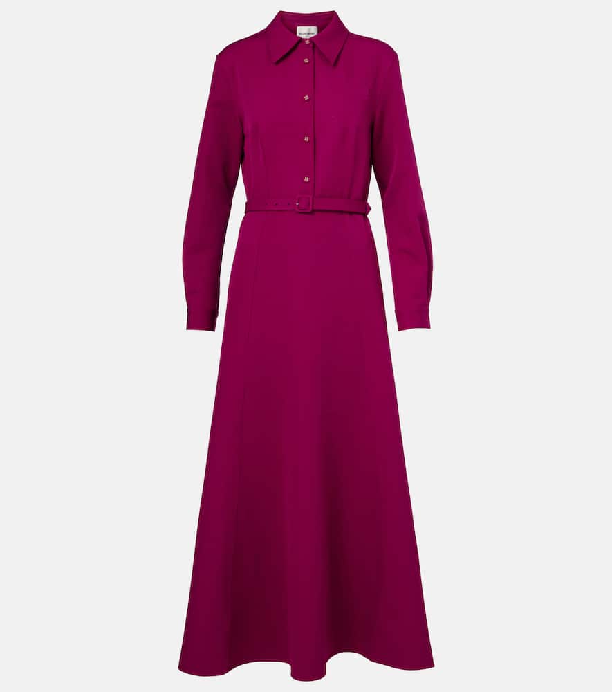 Belted crêpe shirt dress