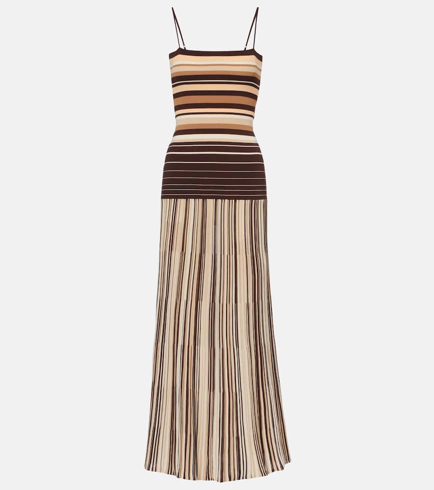 Esenia striped cotton-blend midi dress