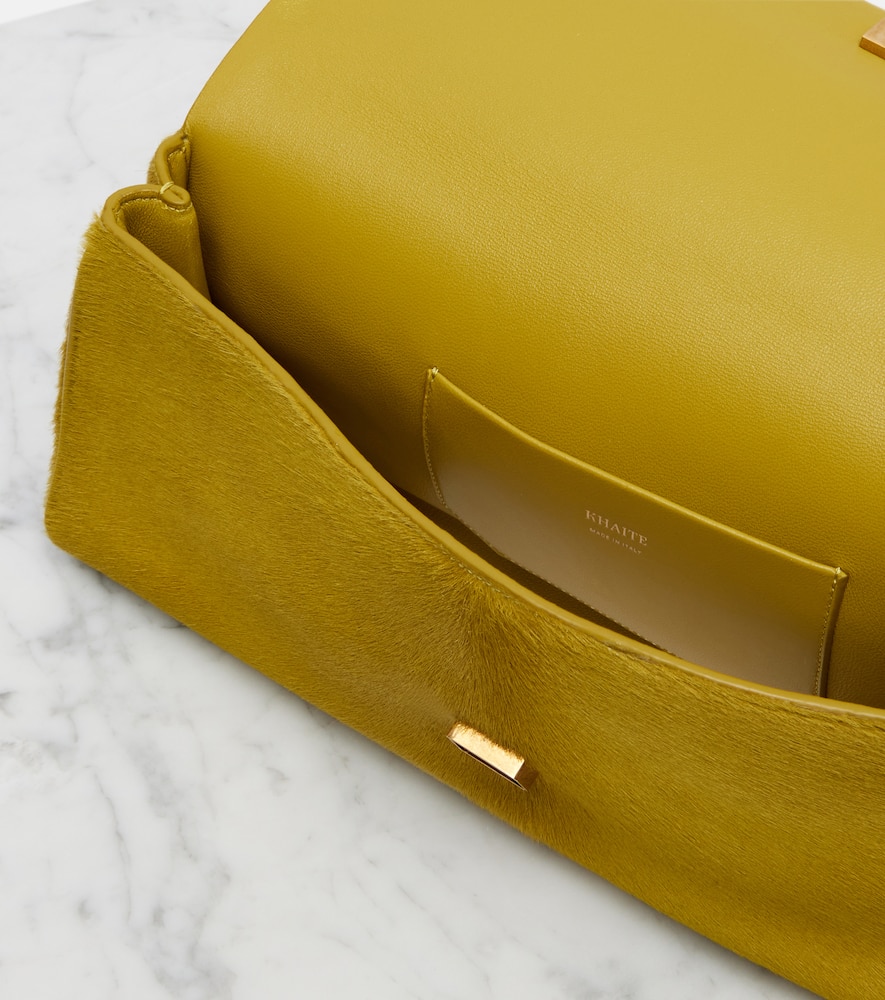 Khaite Audrey Calf Hair Clutch In Yellow
