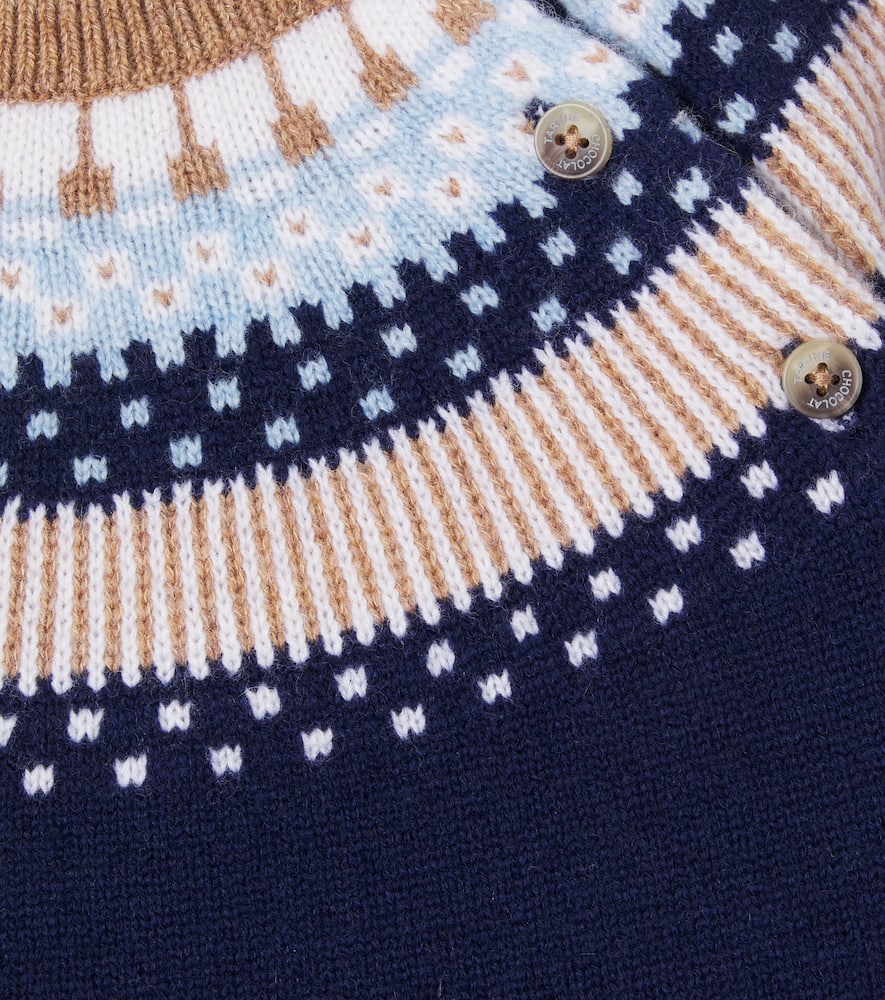 Tartine Et Chocolat Baby Wool Jacquard Sweater In Blue