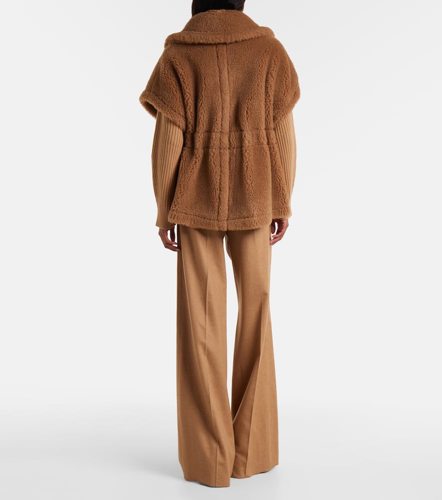 Max Mara Newbab Camel Hair And Silk Cape In Brown