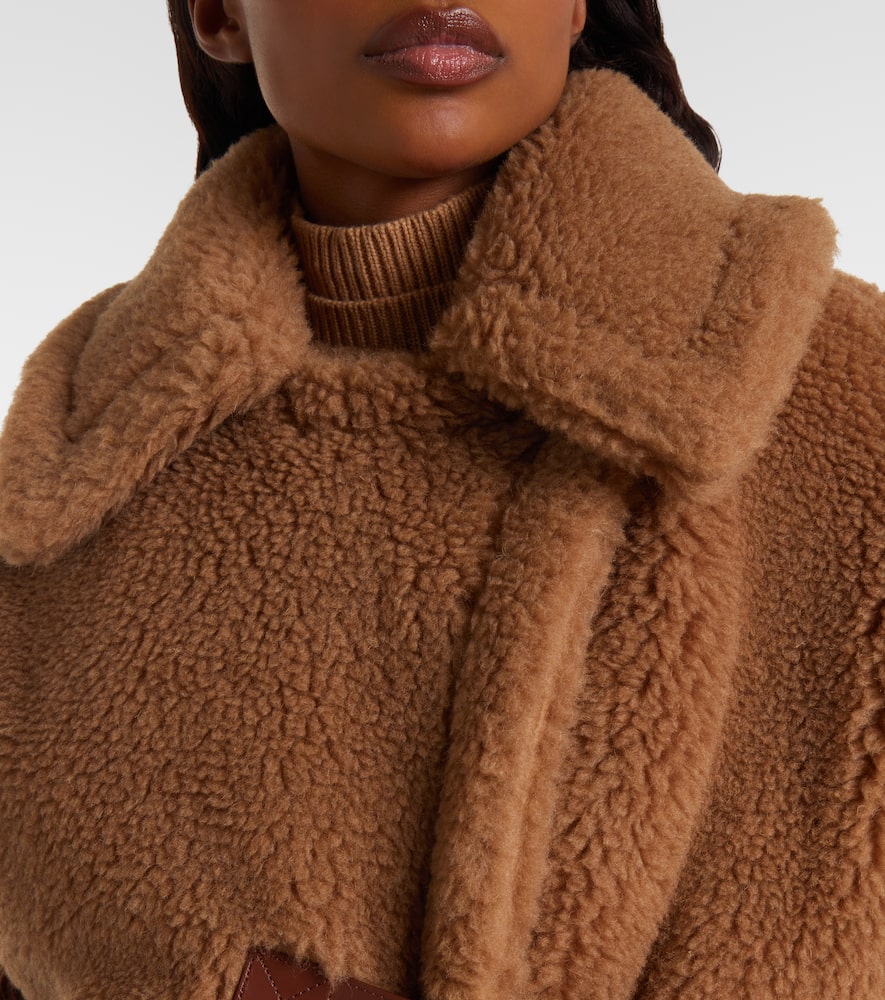 Max Mara Newbab Camel Hair And Silk Cape In Brown