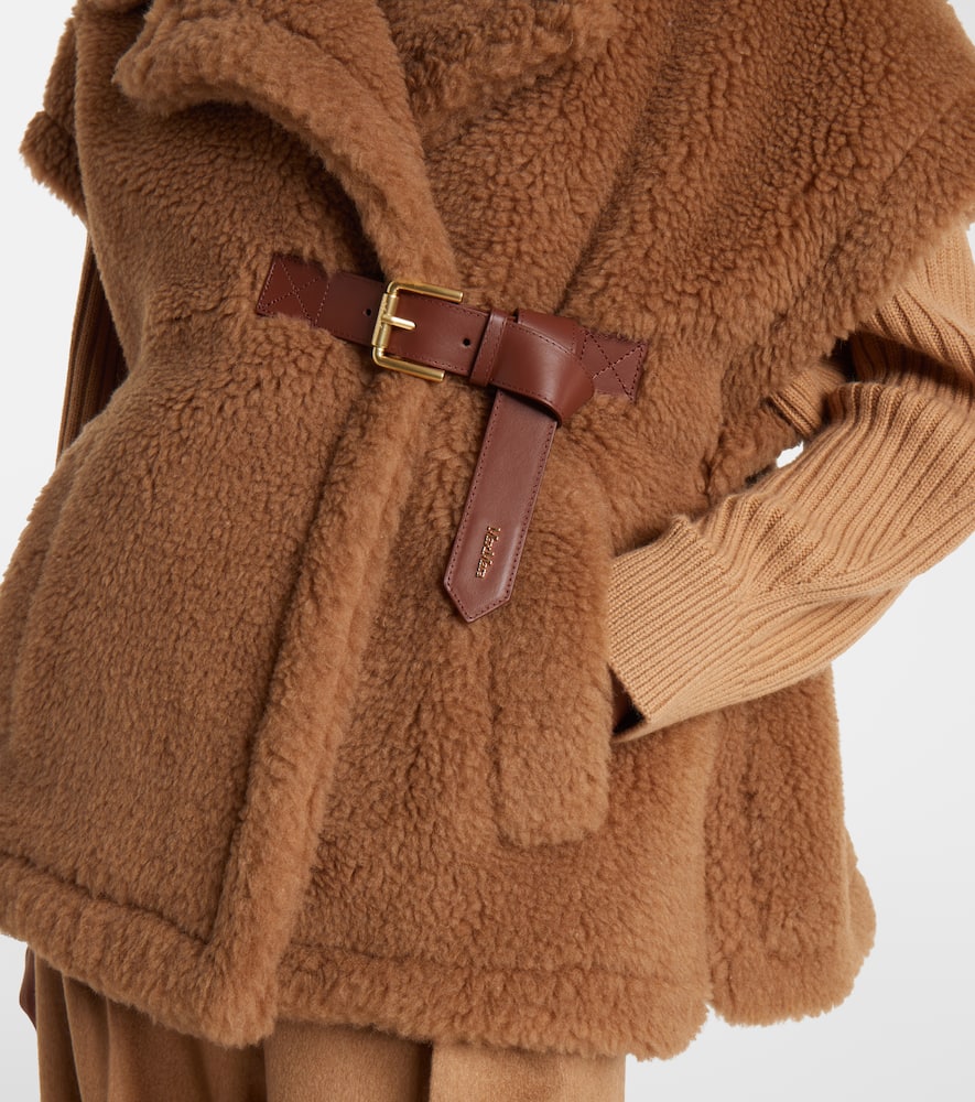 Max Mara Newbab Camel Hair And Silk Cape In Brown