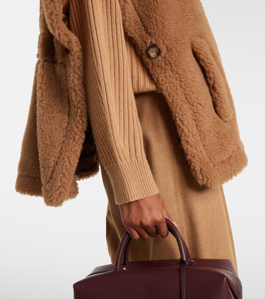 Max Mara Newbab Camel Hair And Silk Cape In Brown