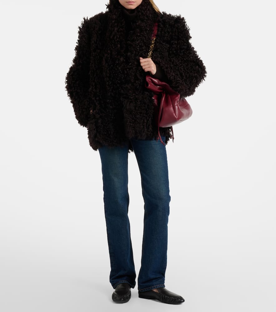 Nour Hammour Amara Shearling Coat In Brown