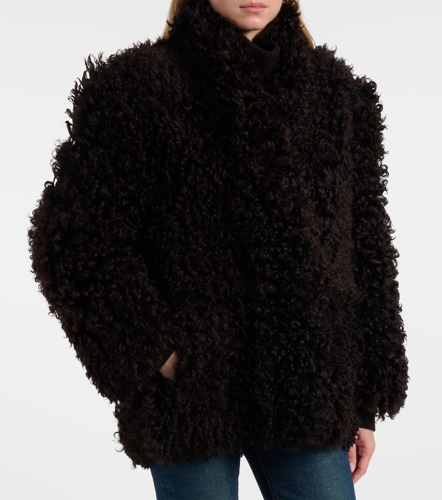 Nour Hammour Amara Shearling Coat In Brown