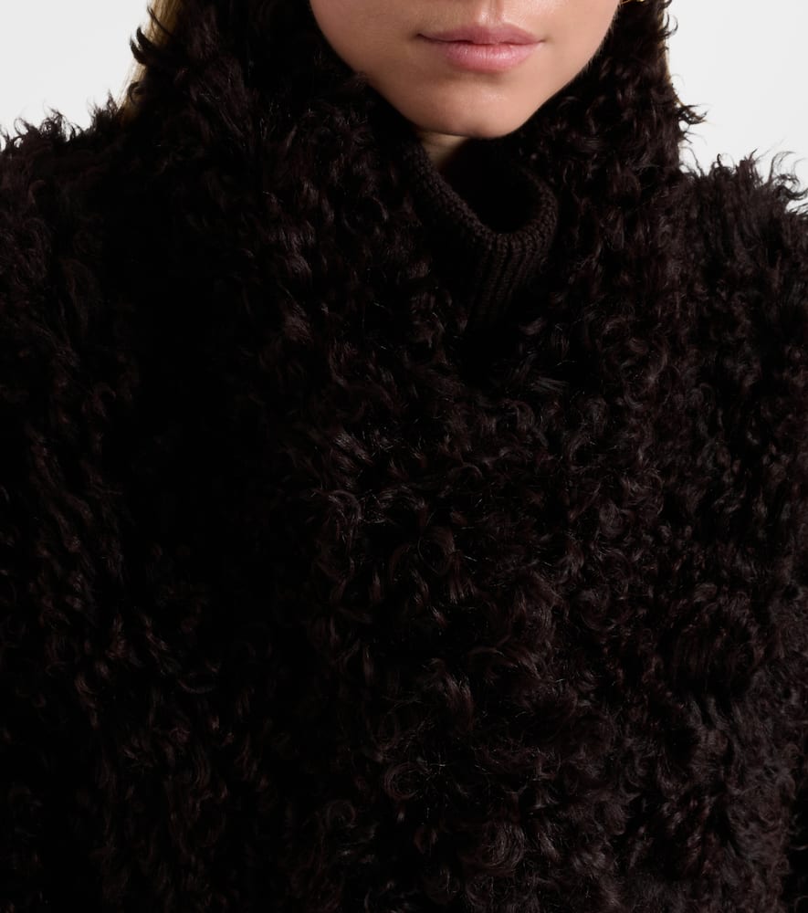 Nour Hammour Amara Shearling Coat In Brown