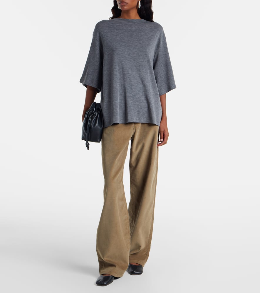 Rohe Cotton Corduroy Wide-leg Pants In Brown