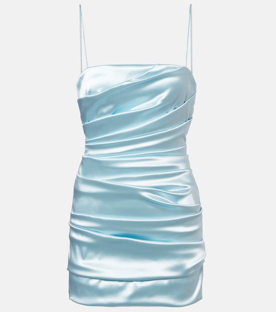 Dolce & Gabbana Draped Satin Minidress In Blue
