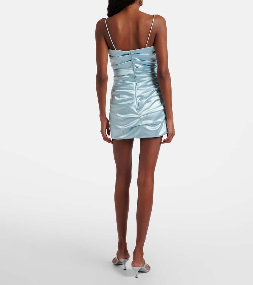 Dolce & Gabbana Draped Satin Minidress In Blue