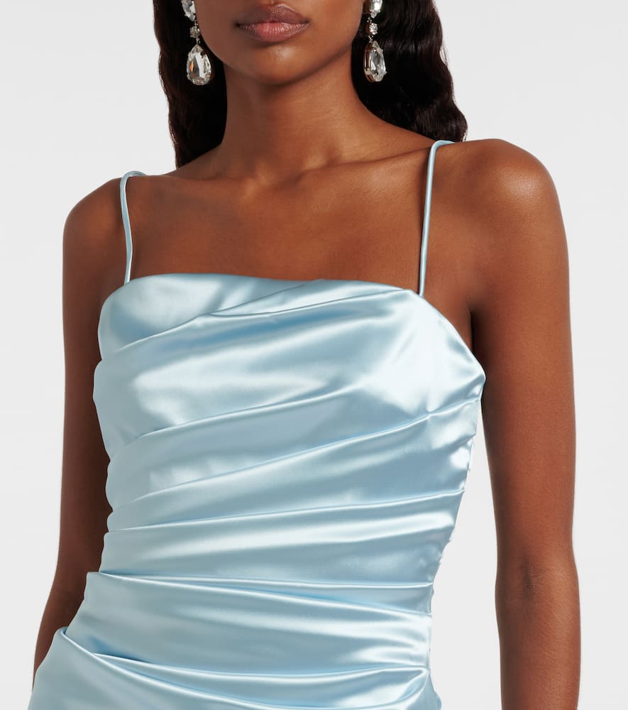 Dolce & Gabbana Draped Satin Minidress In Blue