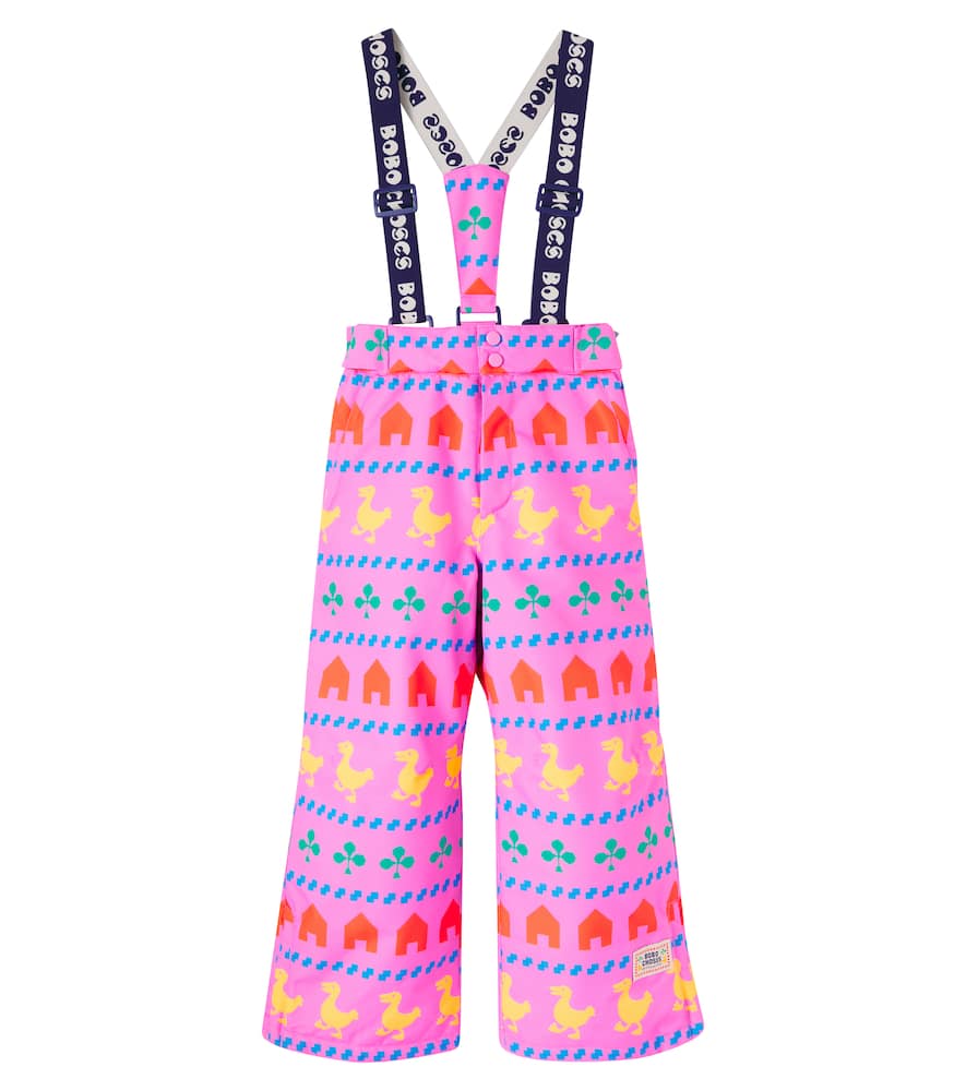 Bobo Choses Printed Ski Salopettes In Pink