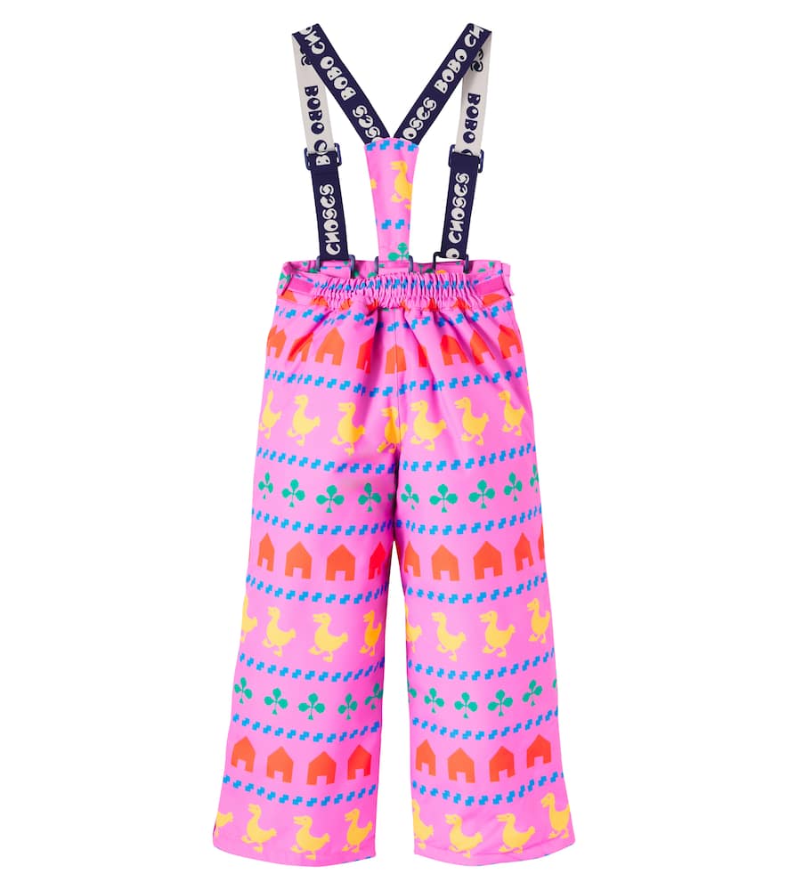 Bobo Choses Printed Ski Salopettes In Pink