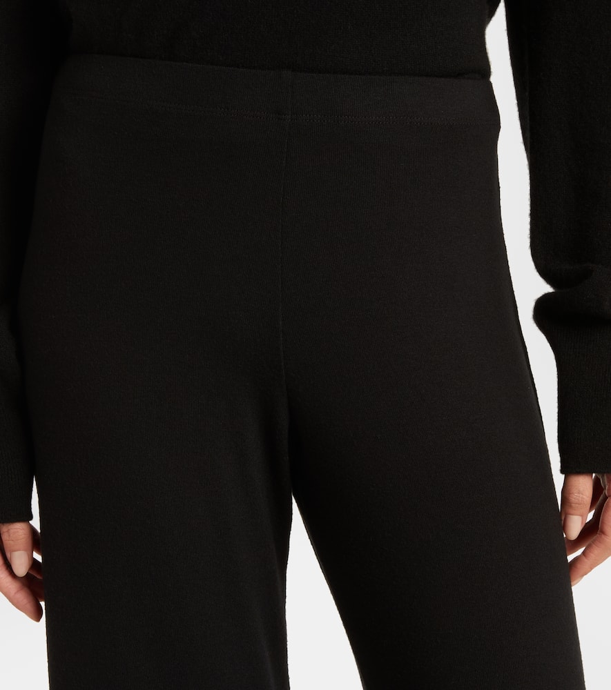 Leset Lauren Mid-rise Jersey Wide-leg Pants In Black
