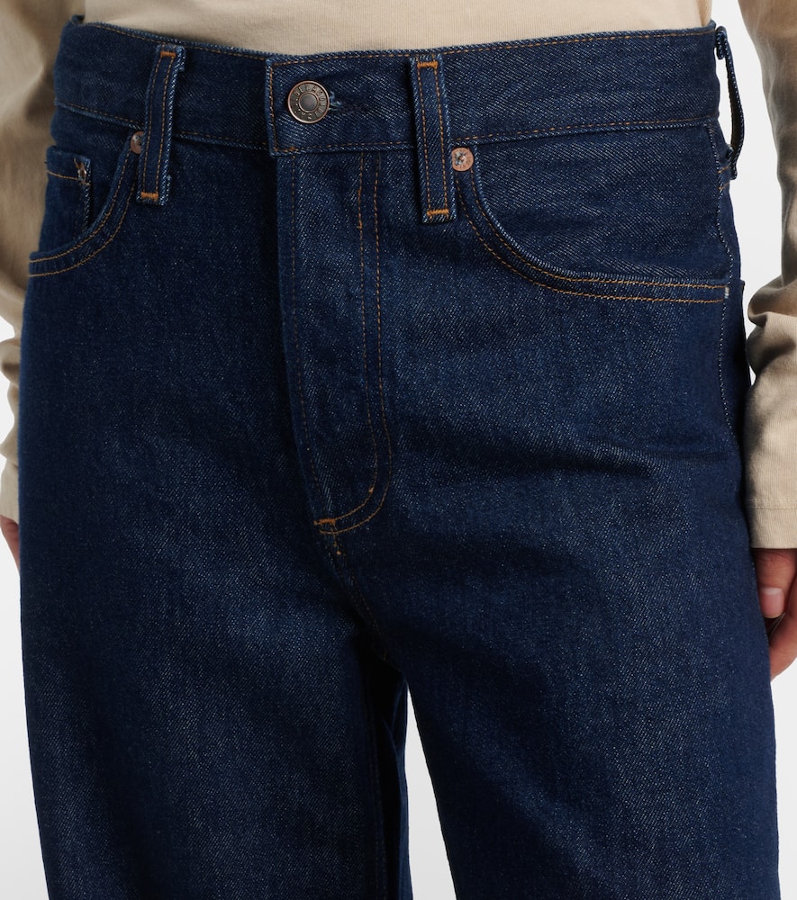 Agolde Arc Mid-rise Wide-leg Jeans In Blue