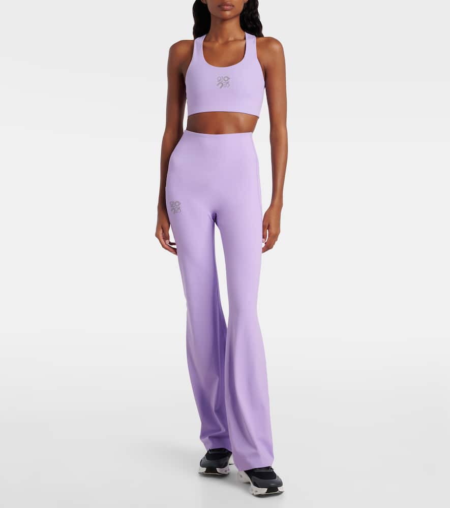 Loewe X On High-rise Flared Leggings In Purple