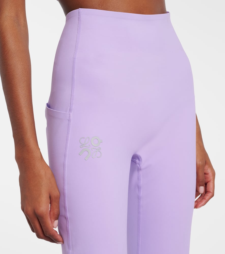 Loewe X On High-rise Flared Leggings In Purple