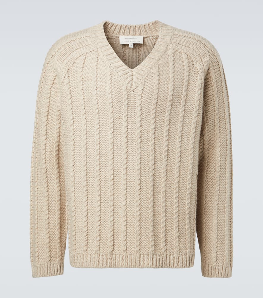 Studio Nicholson X Aaron Levine Sussex Virgin Wool Sweater In Sand