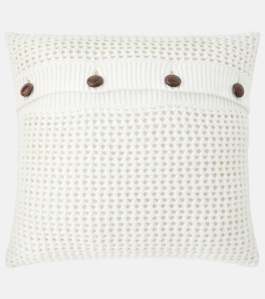 Brunello Cucinelli Unisex White Cotton-Blend Cushion - Mytheresa
