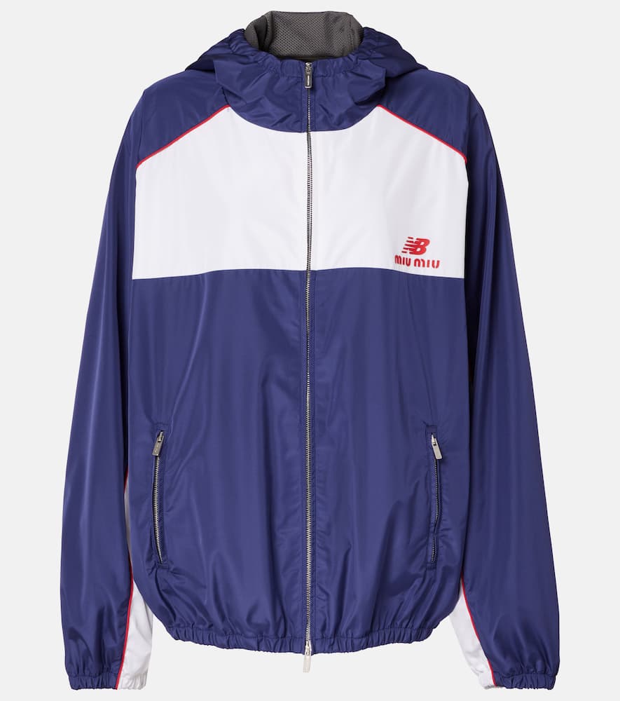 Miu Miu X New Balance Poplin Track Jacket In Blue
