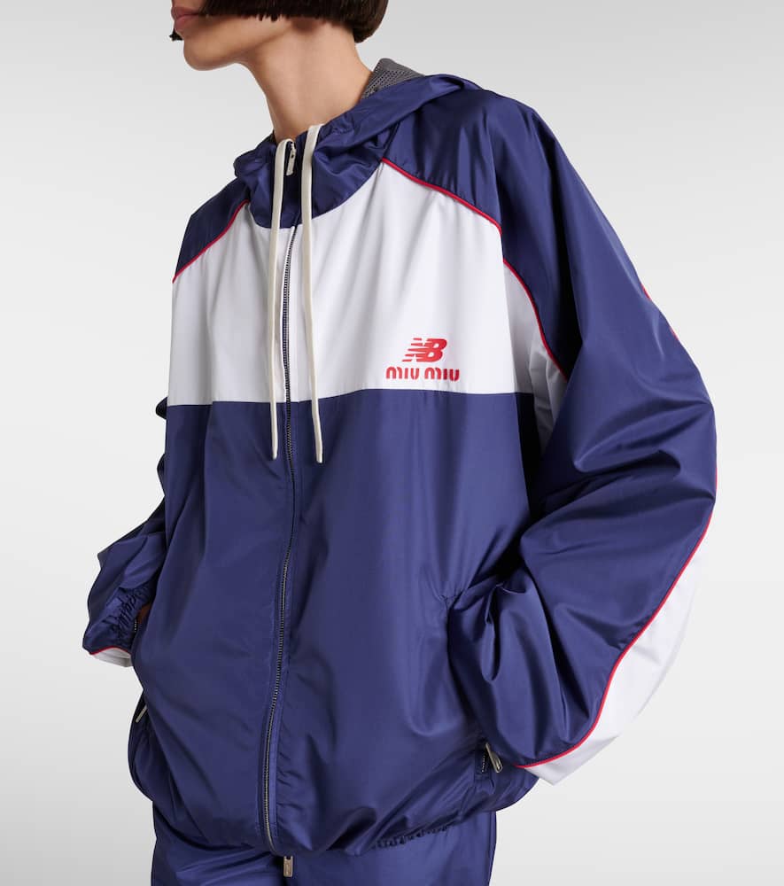 Miu Miu X New Balance Poplin Track Jacket In Blue