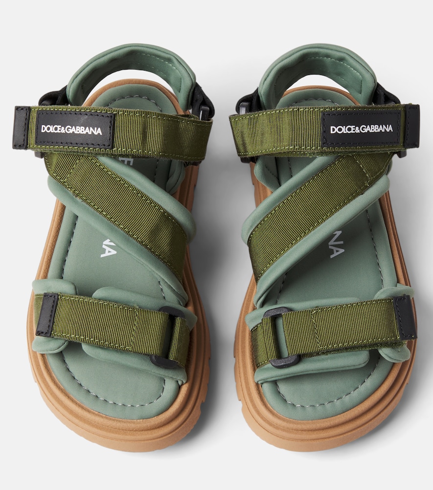  Dolce&gabbana Kids Dolce&gabbana Kids Logo Grosgrain Sandals 