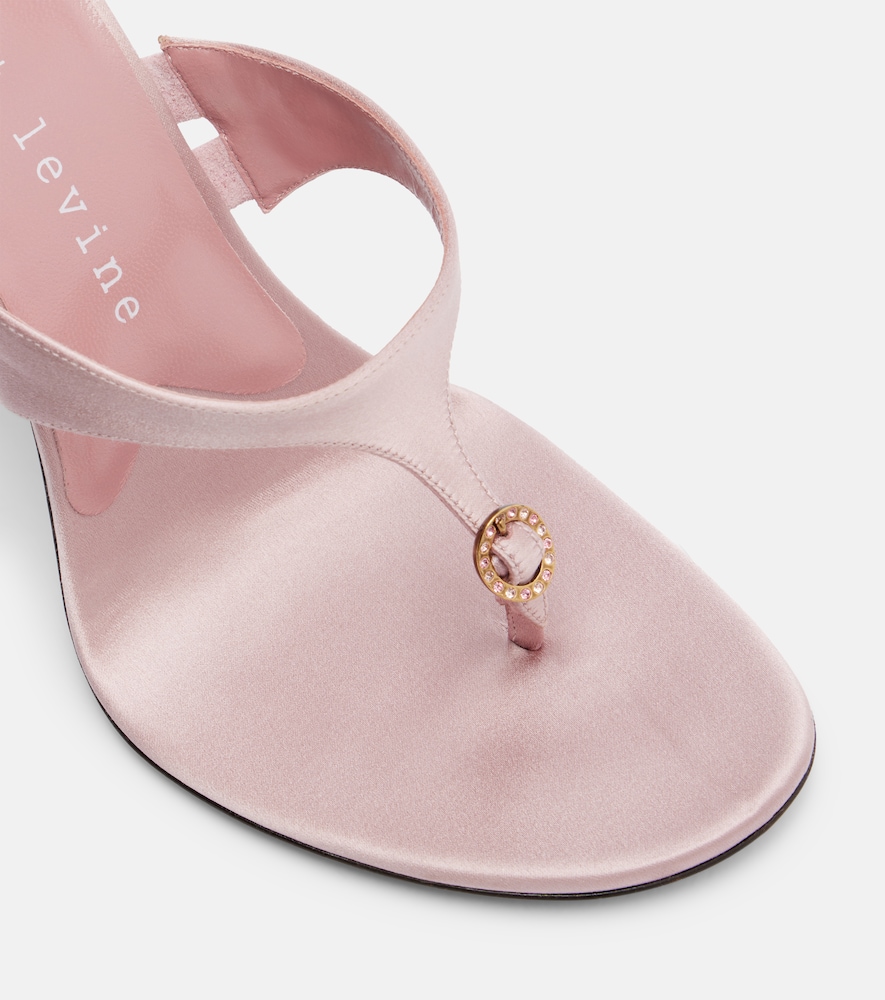  Herbert Levine Herbert Levine Kiss And Tell Embellished Satin Thong Sandals 