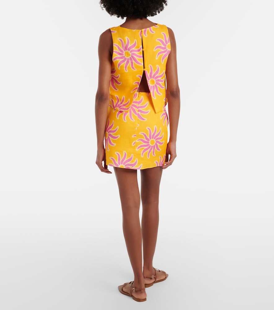  Cala De La Cruz Cala De La Cruz Chemena Printed Linen Miniskirt 