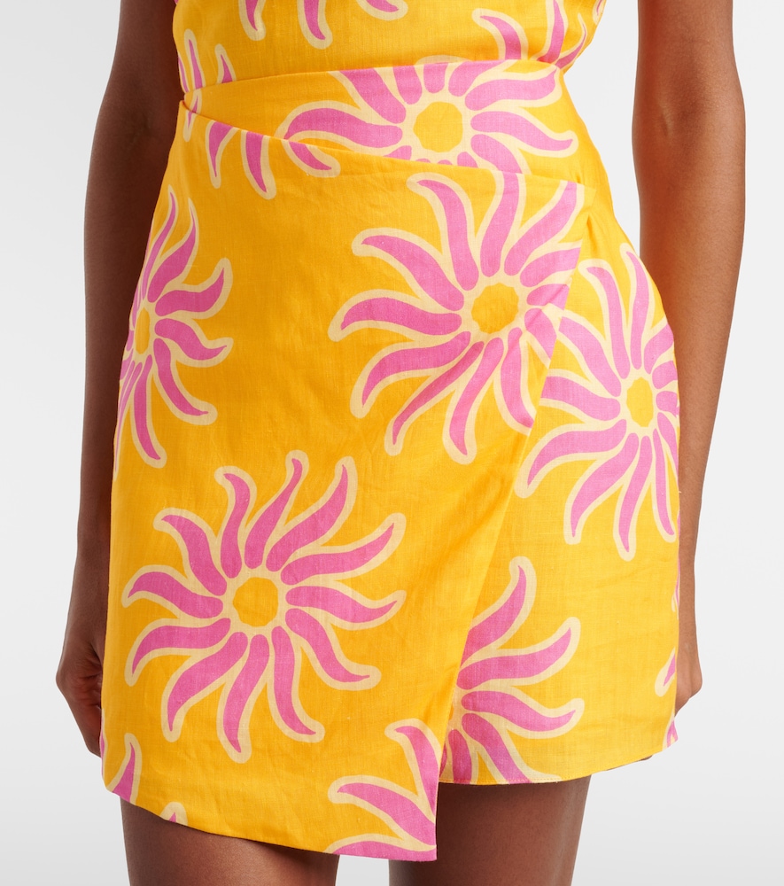  Cala De La Cruz Cala De La Cruz Chemena Printed Linen Miniskirt 