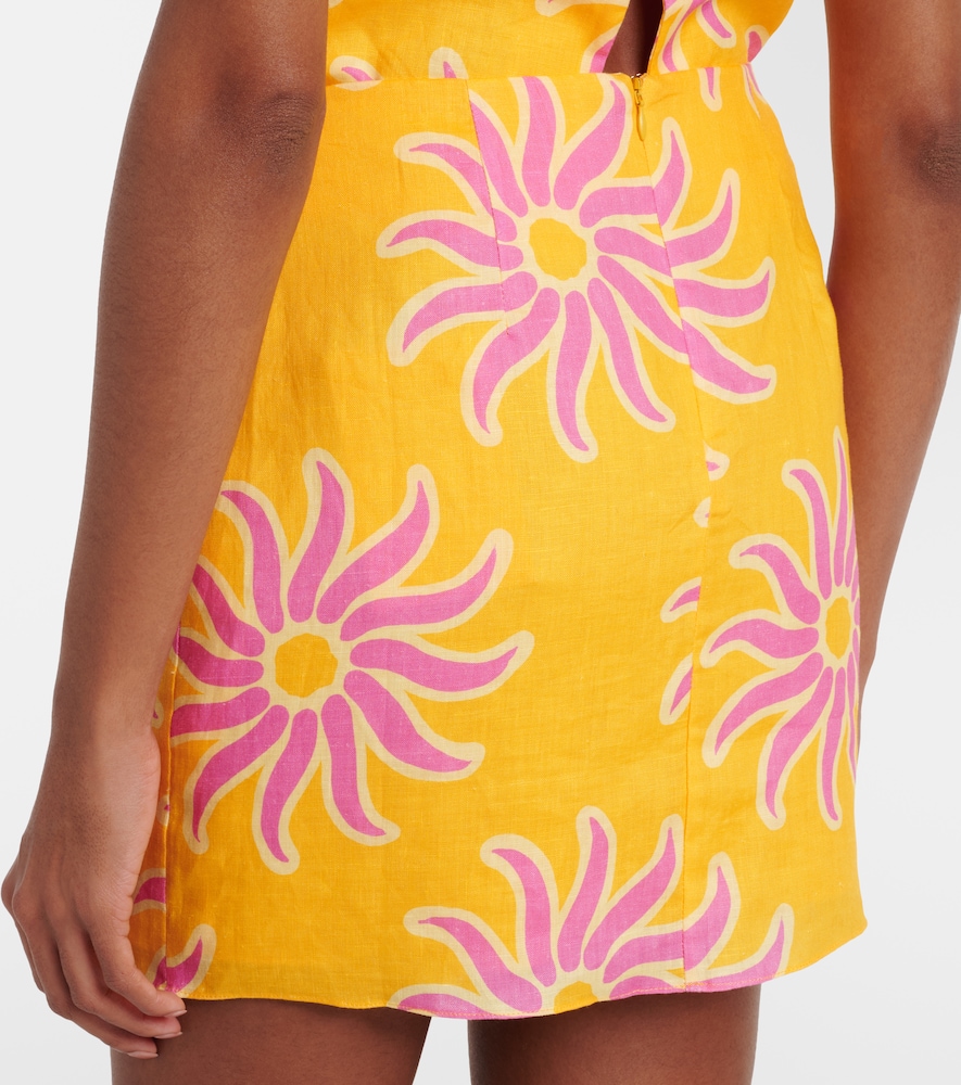 Chemena Printed Linen Miniskirt