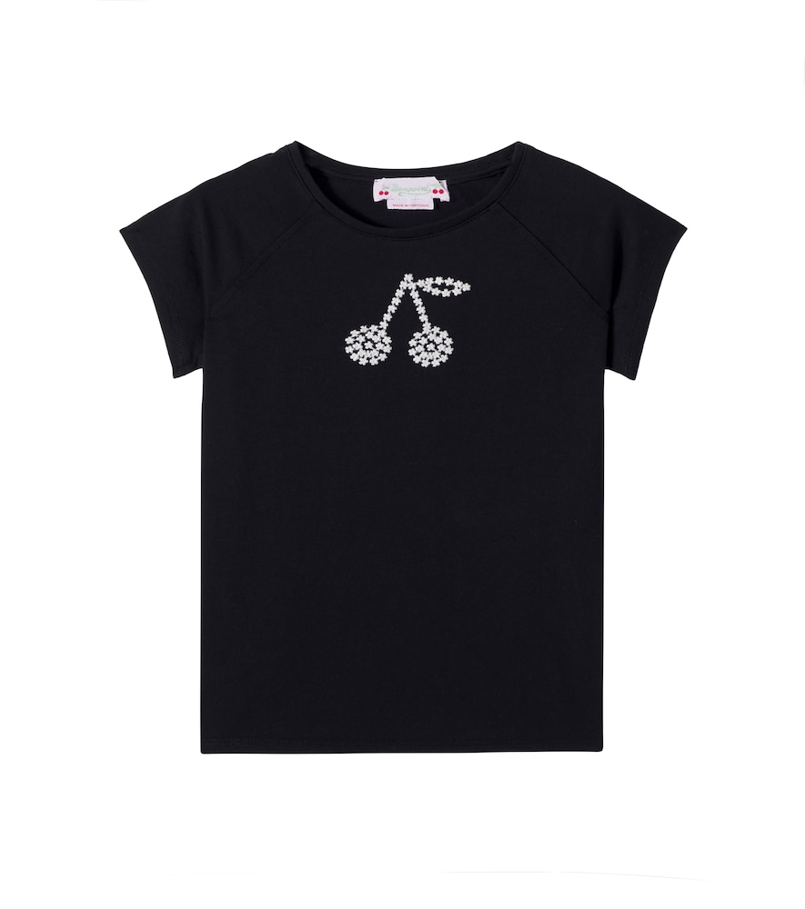 Bonpoint Black Asmae Embroidered Cotton Jersey T-Shirt Y Size 12 - Mytheresa