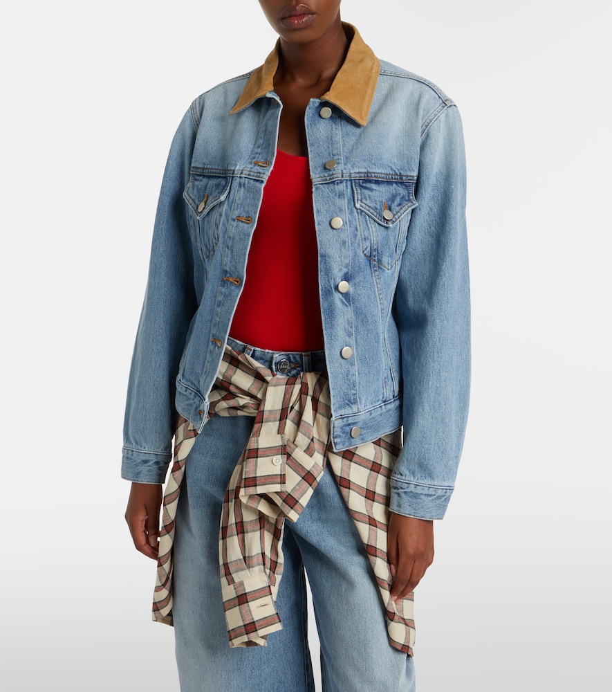  Rohe Rohe Suede-trimmed Denim Jacket 
