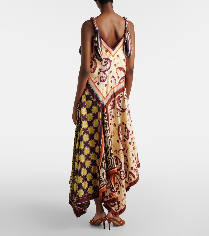 Alémais Wilson Asymmetric Silk Twill Midi Dress