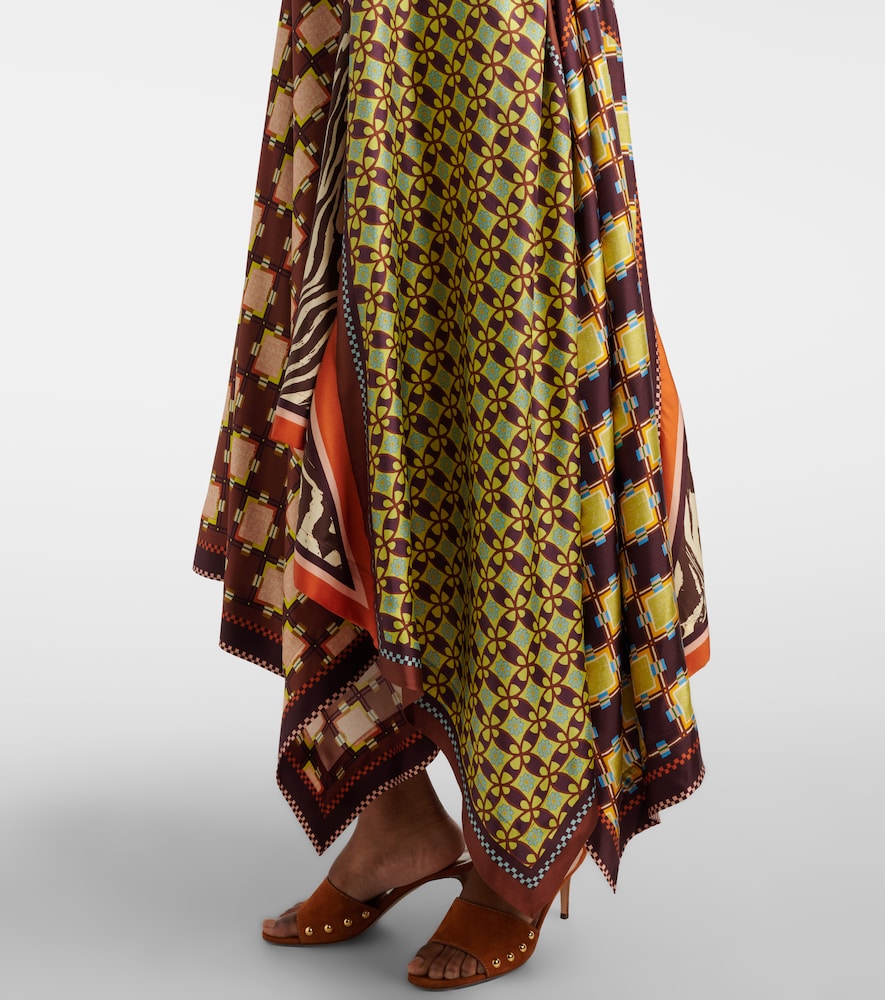 Alémais Wilson Asymmetric Silk Twill Midi Dress