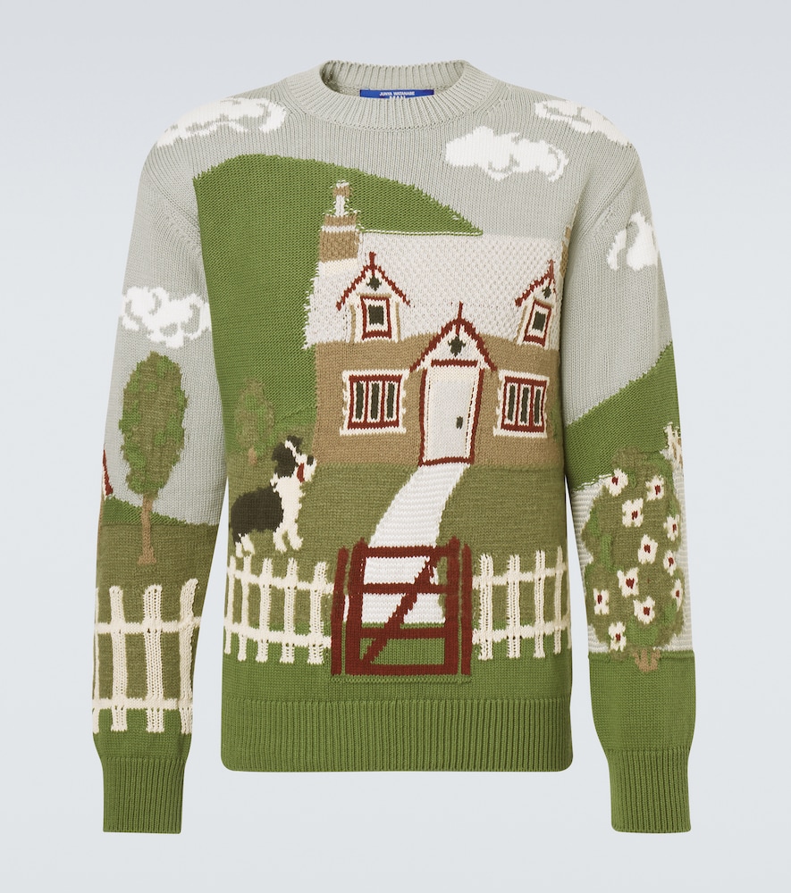 Junya Watanabe Intarsia Cotton and Wool Sweater by Junya Watanabe