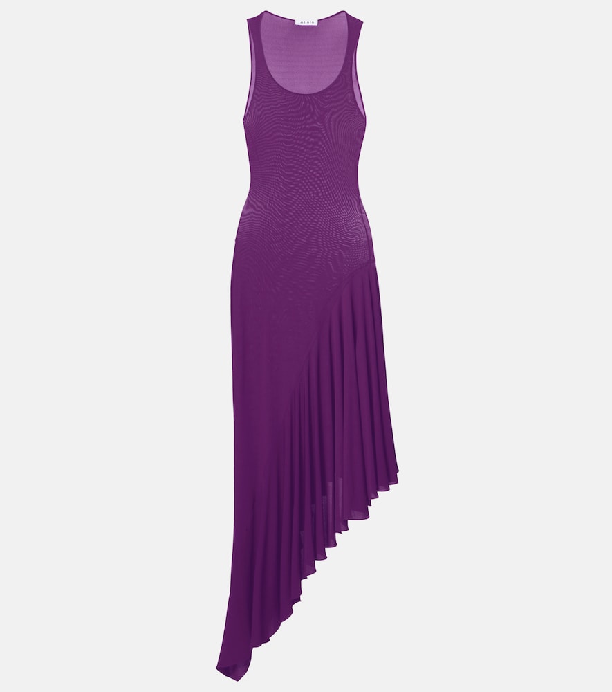 Alaia Alaïa Asymmetric jersey midi dress