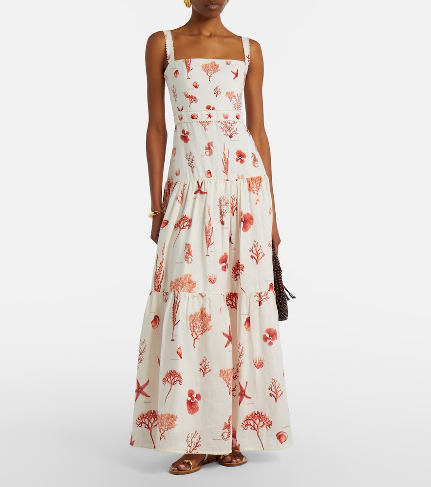 Agua by Agua Bendita Lima printed linen maxi dress