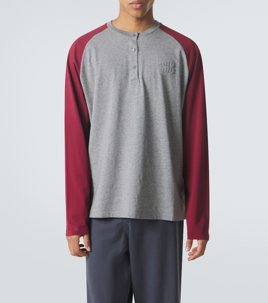  Miu Miu Miu Miu Henley-top Aus Baumwoll-jersey 