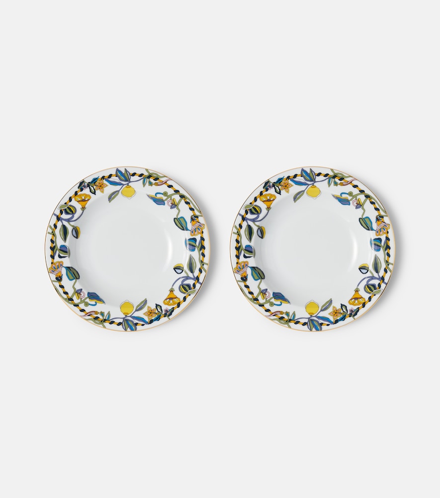 La Doublej Unisex White Borboni Set Of 2 Porcelain Soup Plates - Mytheresa