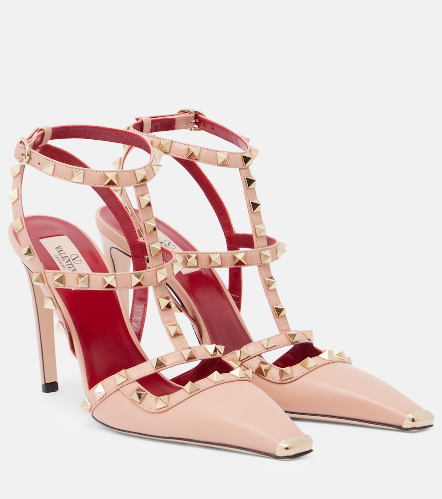 Valentino Garavani Women's Pink Rockstud Leather Pumps UK Size 4.5 - Mytheresa