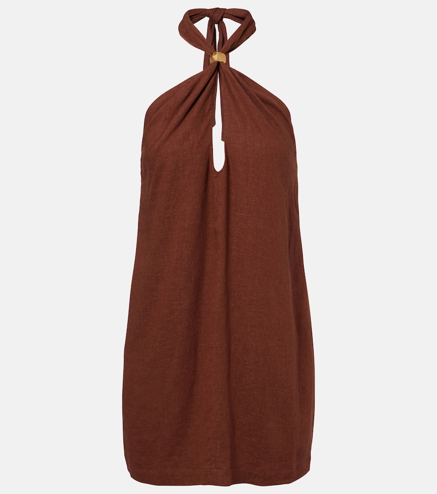 ViX Paula Hermanny Astera halterneck linen-blend minidress | Thumbnail 6