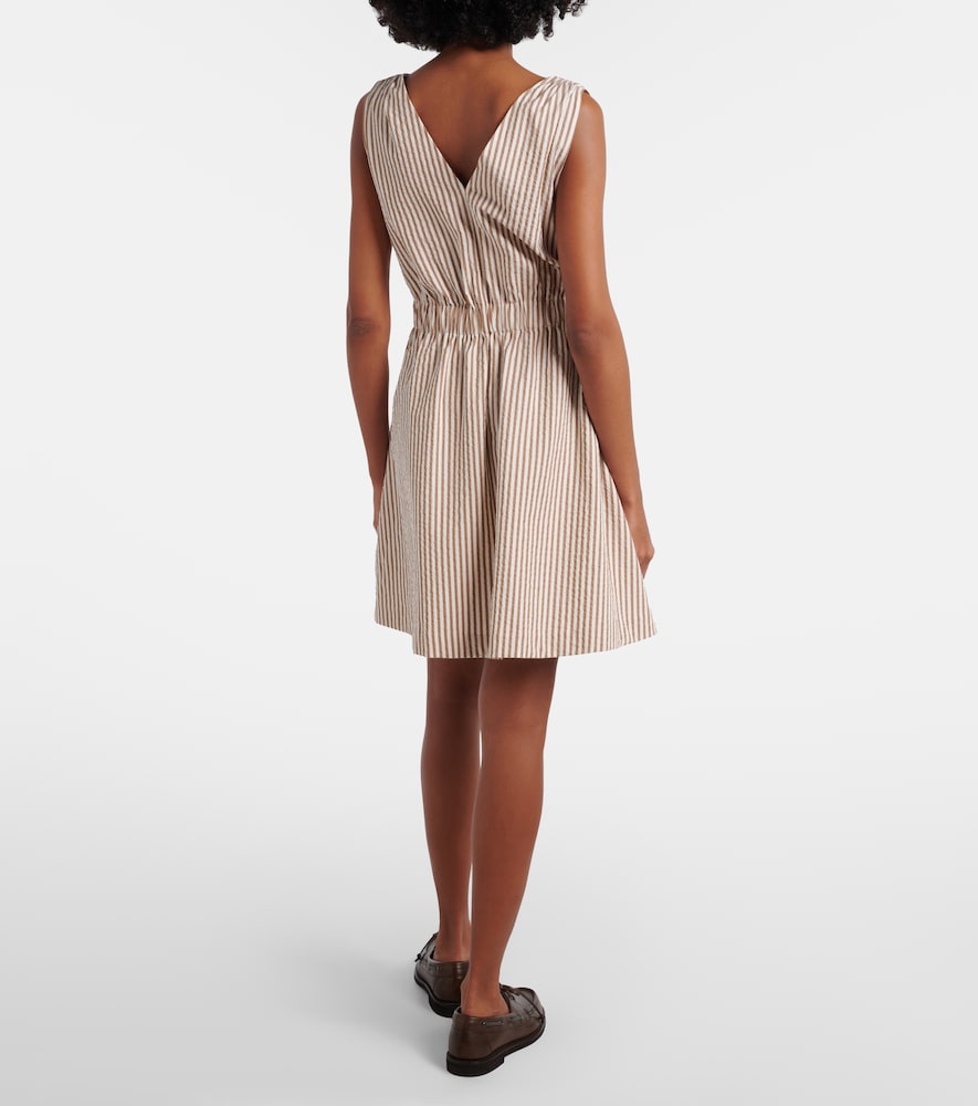  Brunello Cucinelli Brunello Cucinelli Striped Cotton-blend Minidress 