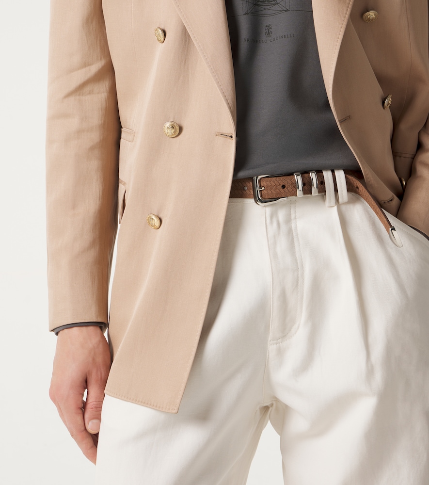  Brunello Cucinelli Brunello Cucinelli Debossed Leather Belt 