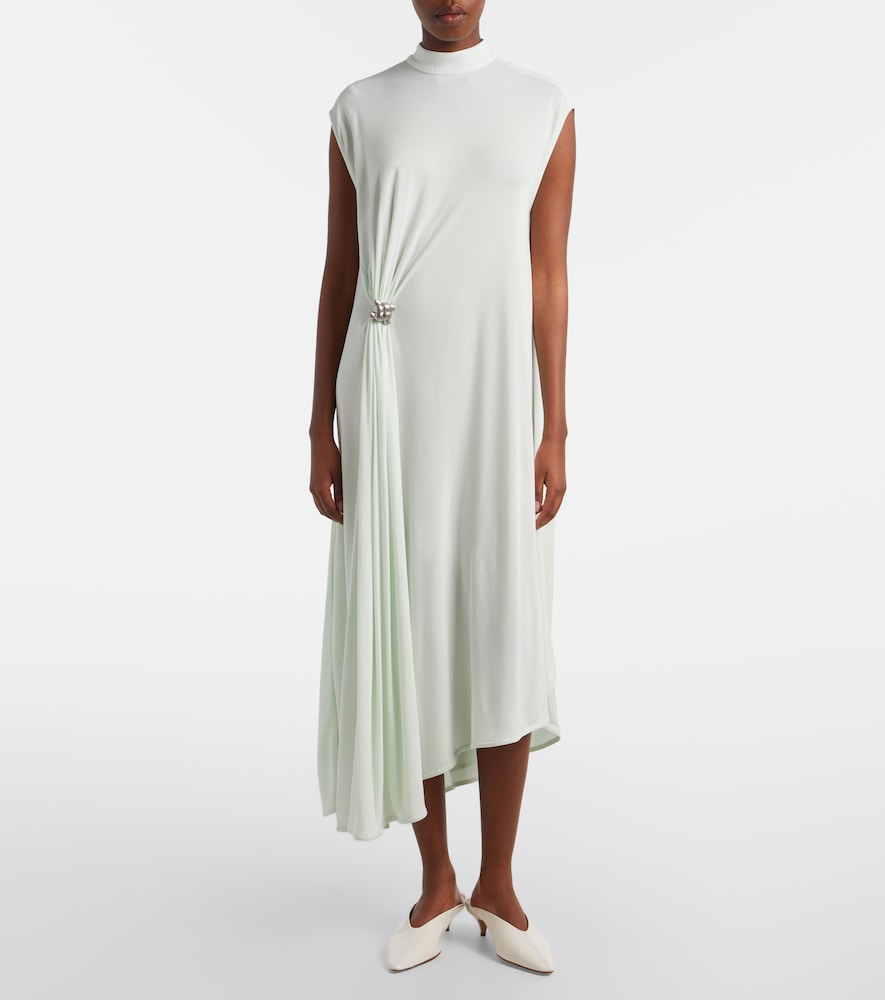 Bottega Veneta Knot gathered crêpe jersey midi dress