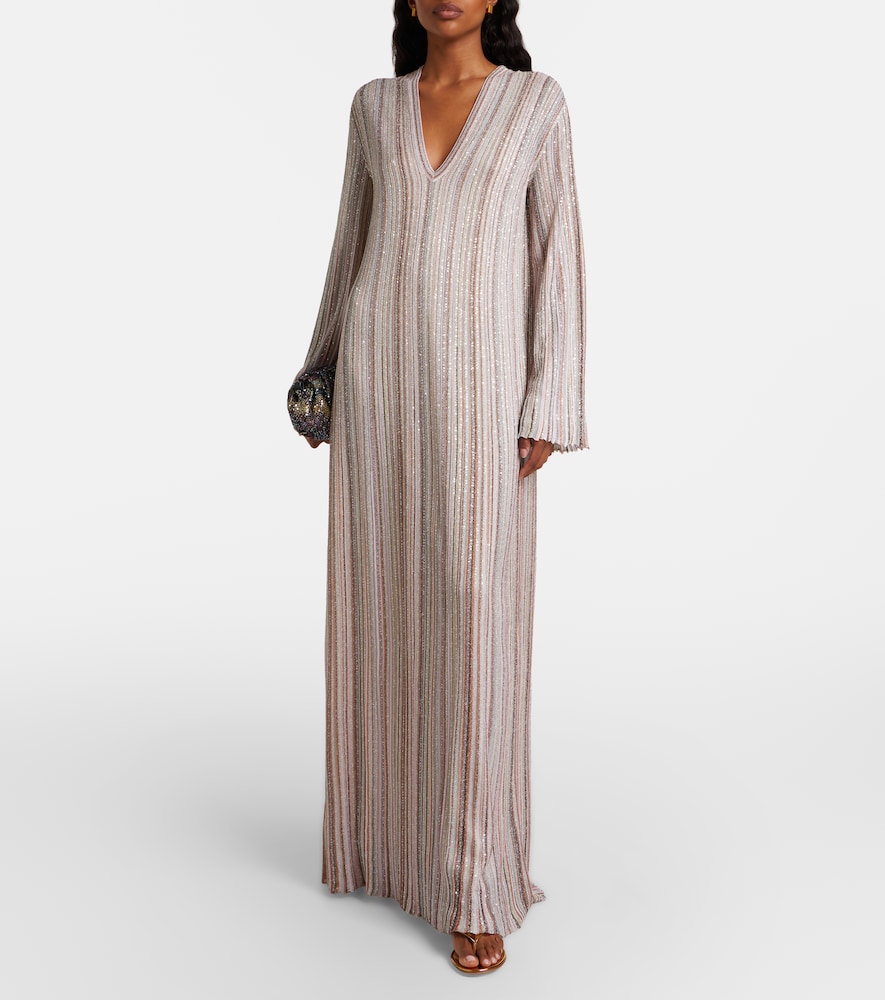 Missoni Striped lamé gown