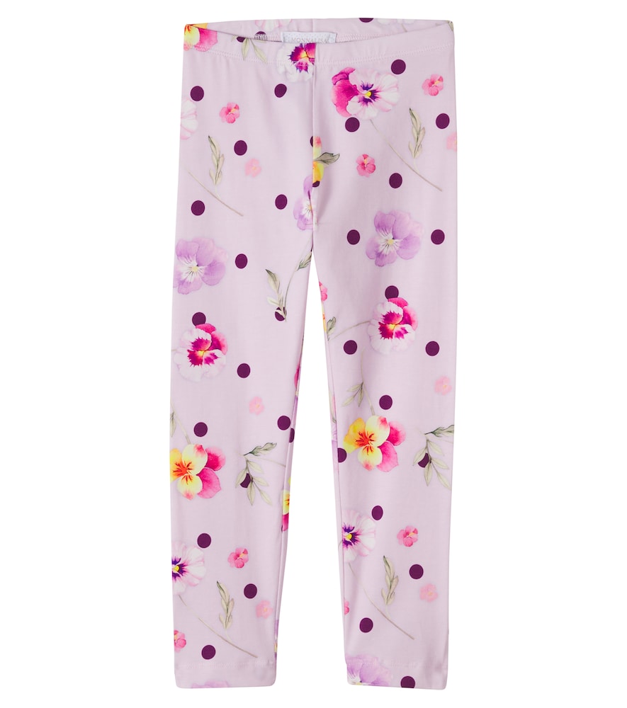 Leggings in misto cotone con stampa floreale