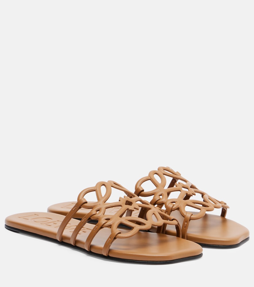 Loewe Paula's Ibiza Petal Anagram leather slides