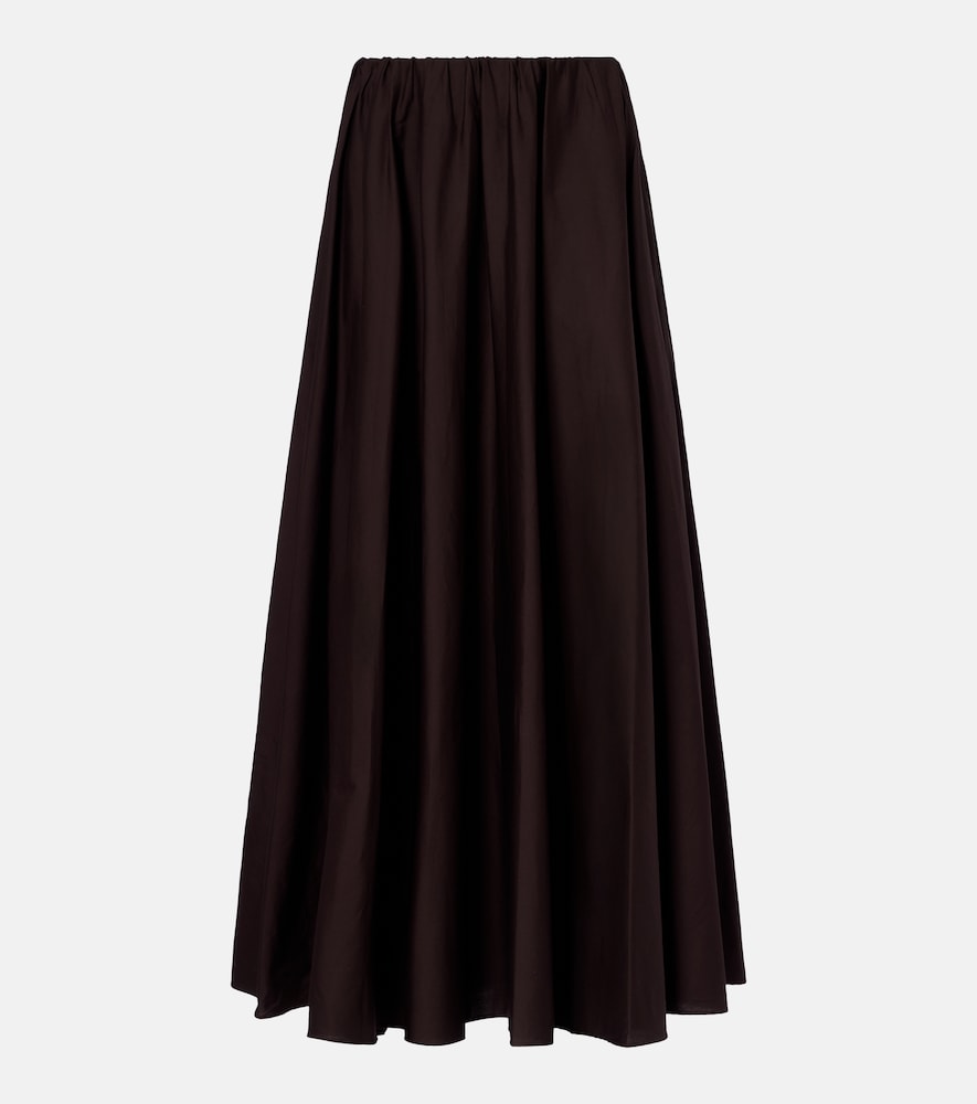 Staud Milano pleated cotton-blend maxi skirt - Women's Clothing