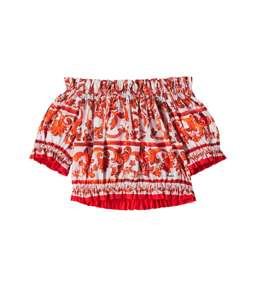 Dolce&Gabbana Kids Orange Majolica Cotton Top Y Size 4 - Mytheresa